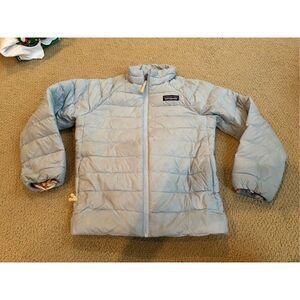 Patagonia Girls Nano Puff Jacket Coat Light plume Grey Blue Size XS (5-6)